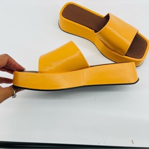 Alohas Janice Platform Sandals‎ Slides Orange Svegan  90s Y2K EU41 10-10.5 - Picture 6 of 14